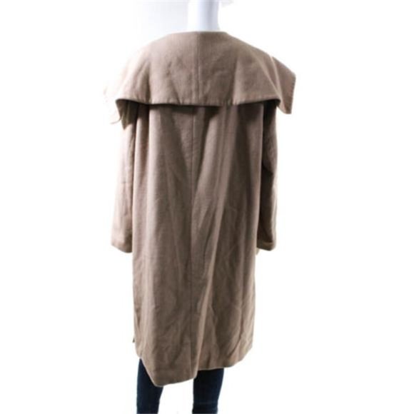Jenny Park Womens Collared Wool Coat Light Brown Size S  Pre-Owned - Picture 3 of 10